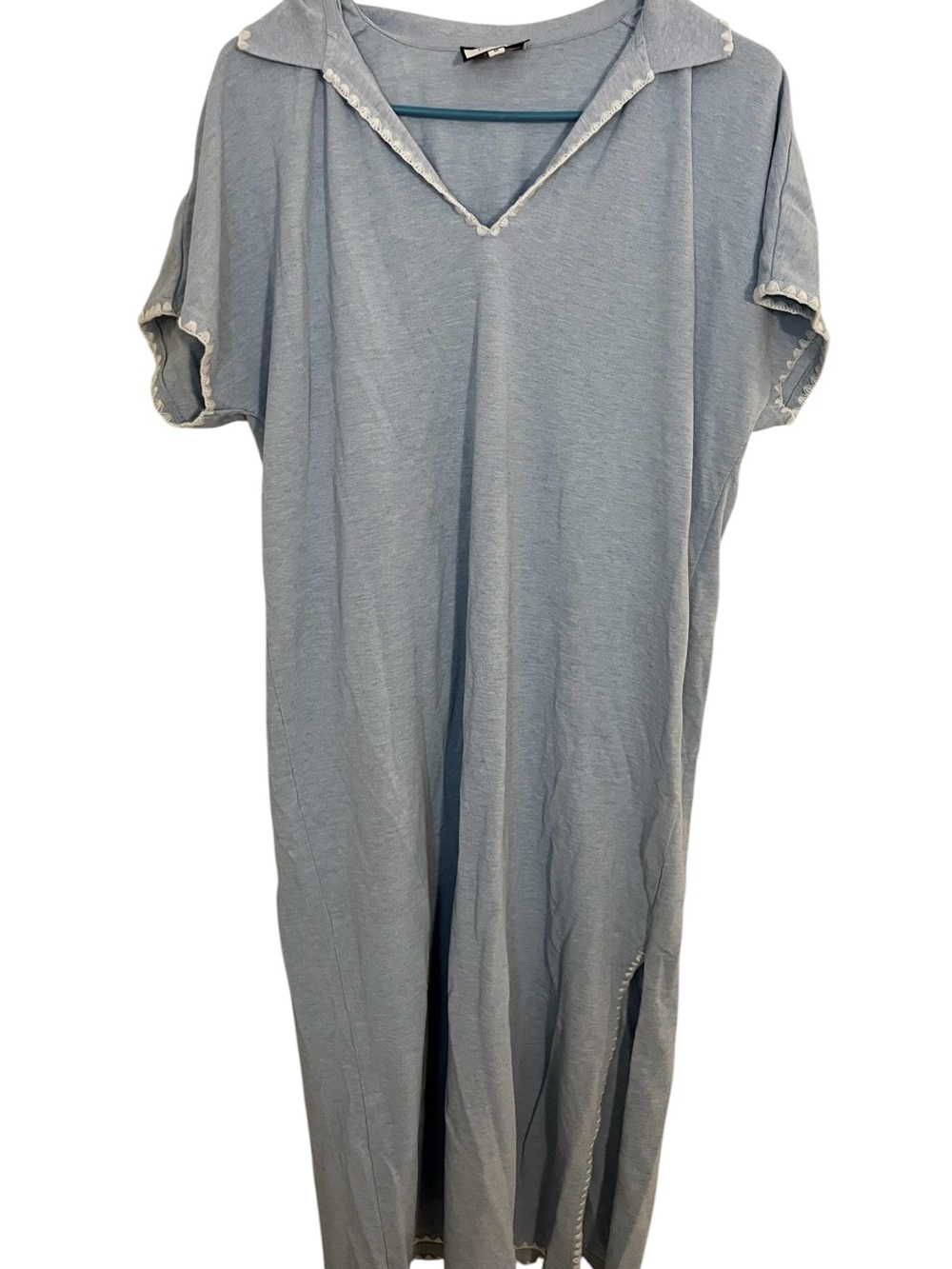 Tuckernuck Pique Melissa Maxi dress| Embroidered |Polo |blue |size: M - Picture 2 of 4